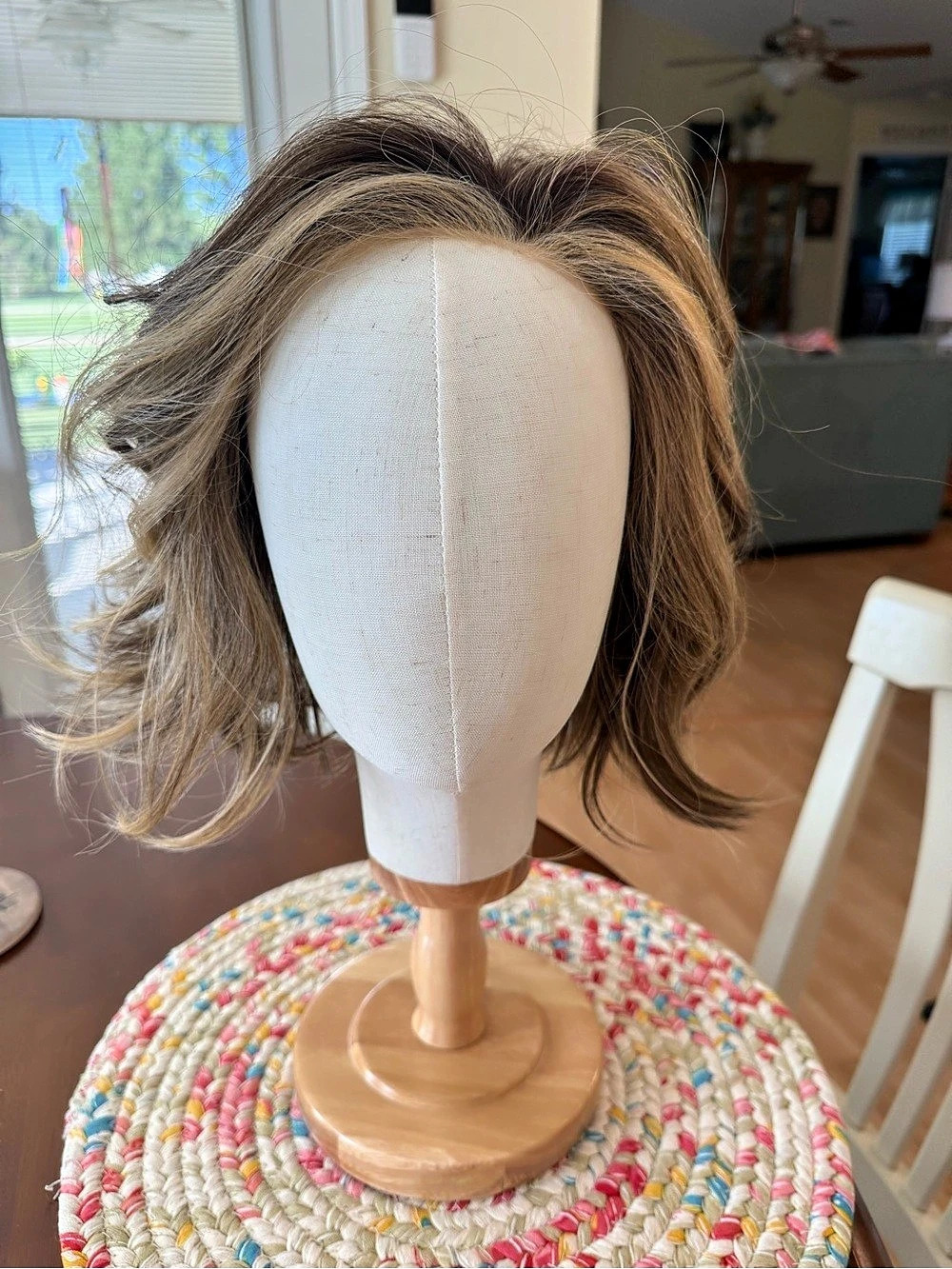 WFEW Heather Dye Wigs for Every Woman Highlighted Wavy Wig Shortie